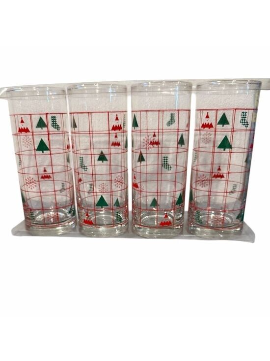 Panache Other - Vintage Panache by Dema Christmas Holiday 6.5” Glasses Original Box Set of 4